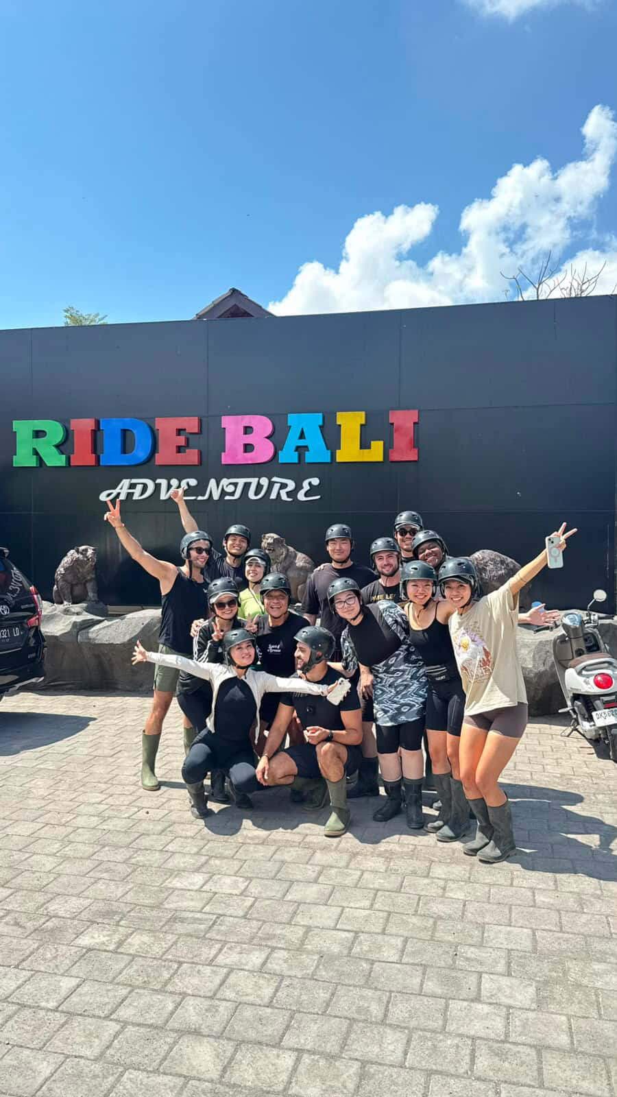 Group at an ATV adventure location in Bali