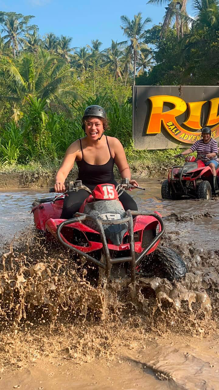 Customer riding an ATV quad bike in Bali