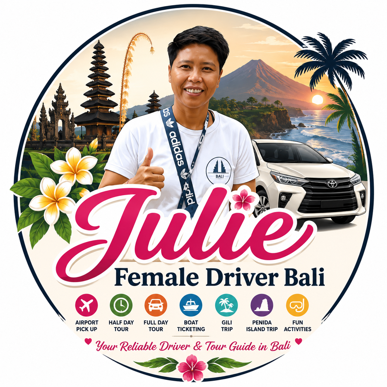 Julie Female Driver Bali logo